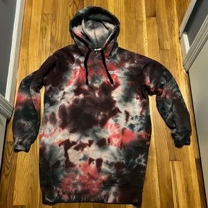 VS PINK tye dye sweatshirt/hoodie dress. Size Small
